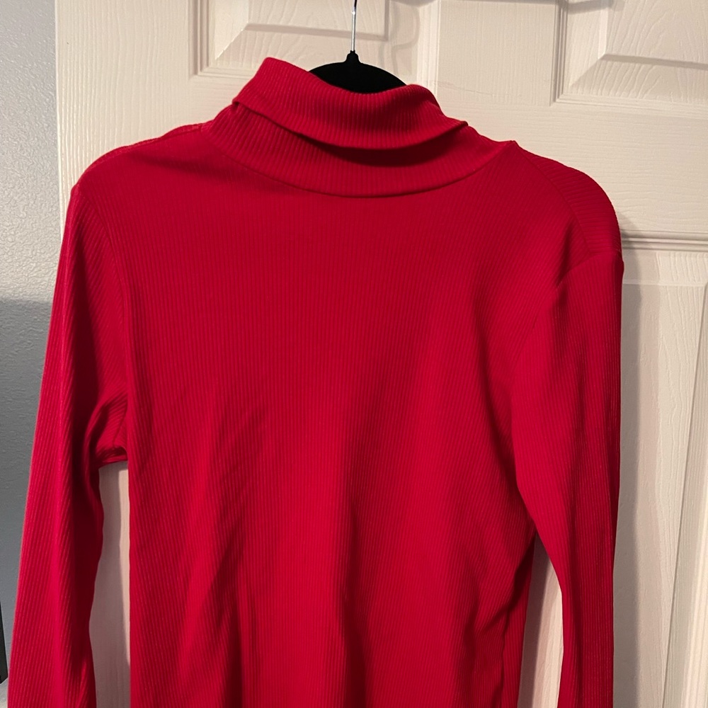 Red turtle neck